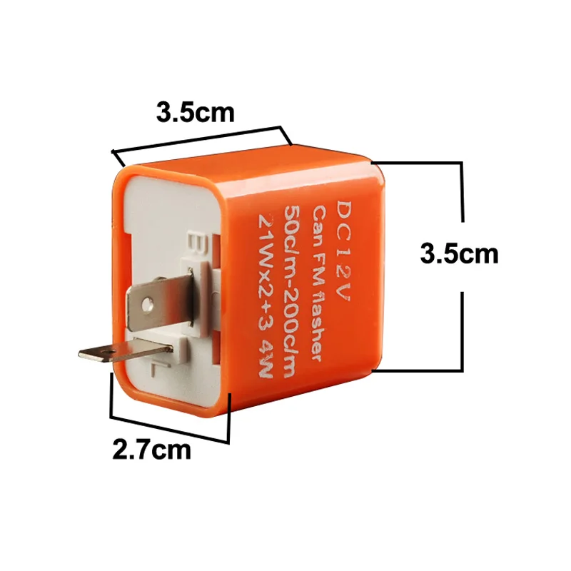 LED Flasher Relay 12V Adjustable Frequency of Turn Signal Light 2 Pins Flashing Blinker Relays For Motorcycle Accessories