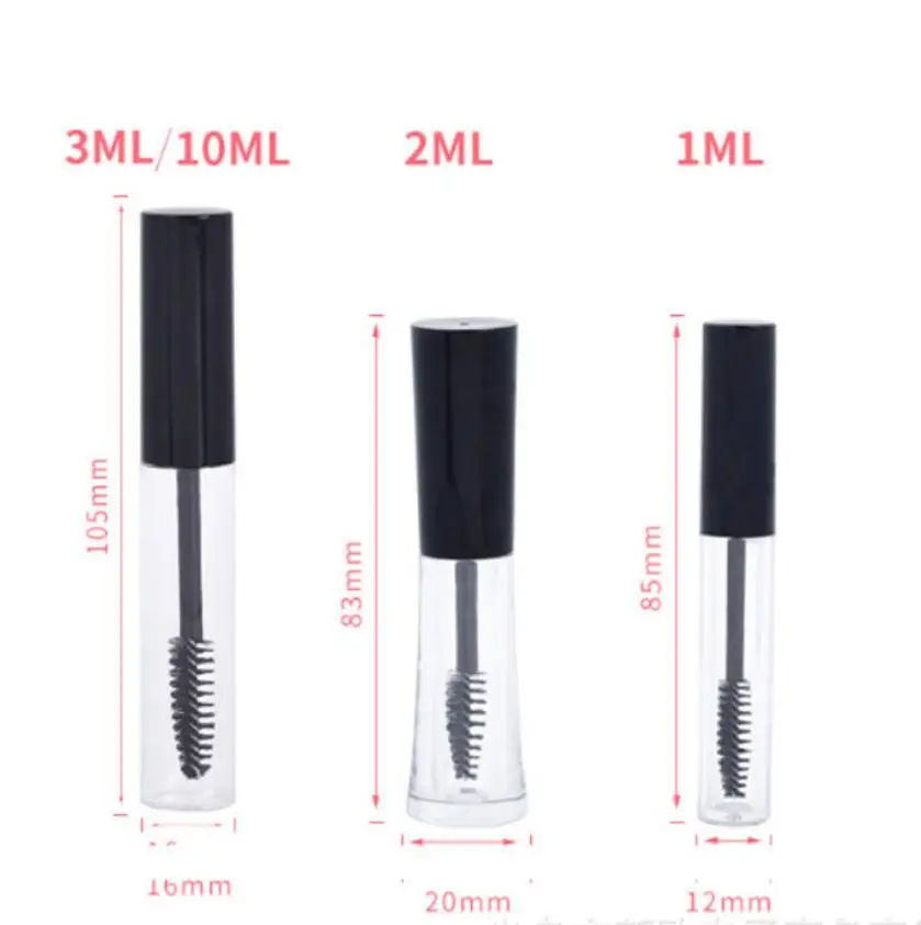 1 Uds Pop vacío tubo de pestañas negro máscara crema Vial/contenedor 10 mL de moda