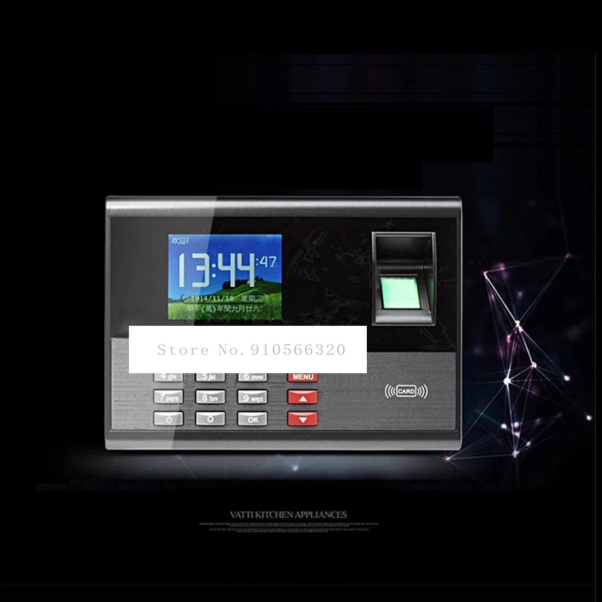 

New 12V AC120 Fingerprint Attendance Machine Fingerprint, Password, ID Card Authentication 100,000 Record Capacity