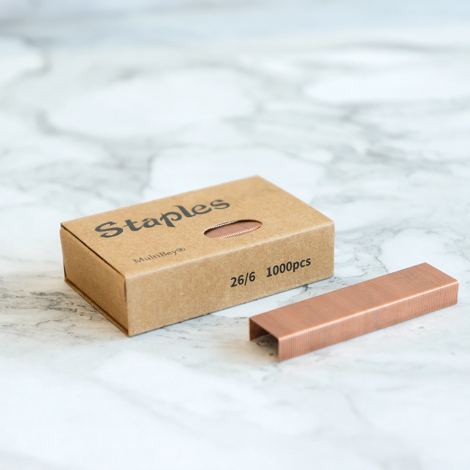 RoseGold Metal Staples 12mm Width Staples Are Suitable For Stapler 1000pcs Per Box, 26/6 Size Office Binding Supplies