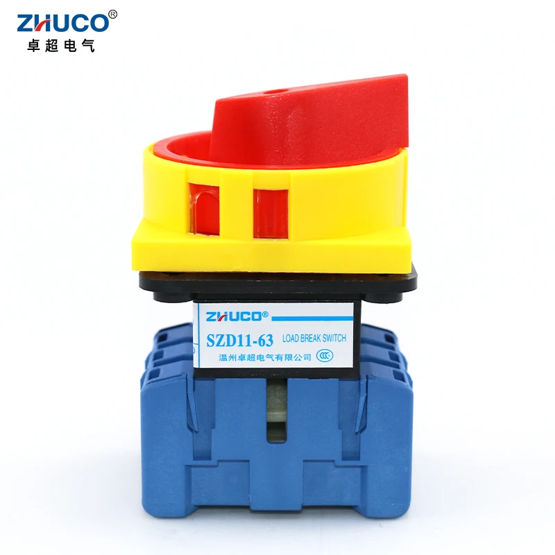 

ZHUCO SZD11-63/300010 63Amp 660V 3 Poles On-Off Isolator Load Break Switch With Pad Lock Rotary Cam Disconnect Switch 3P