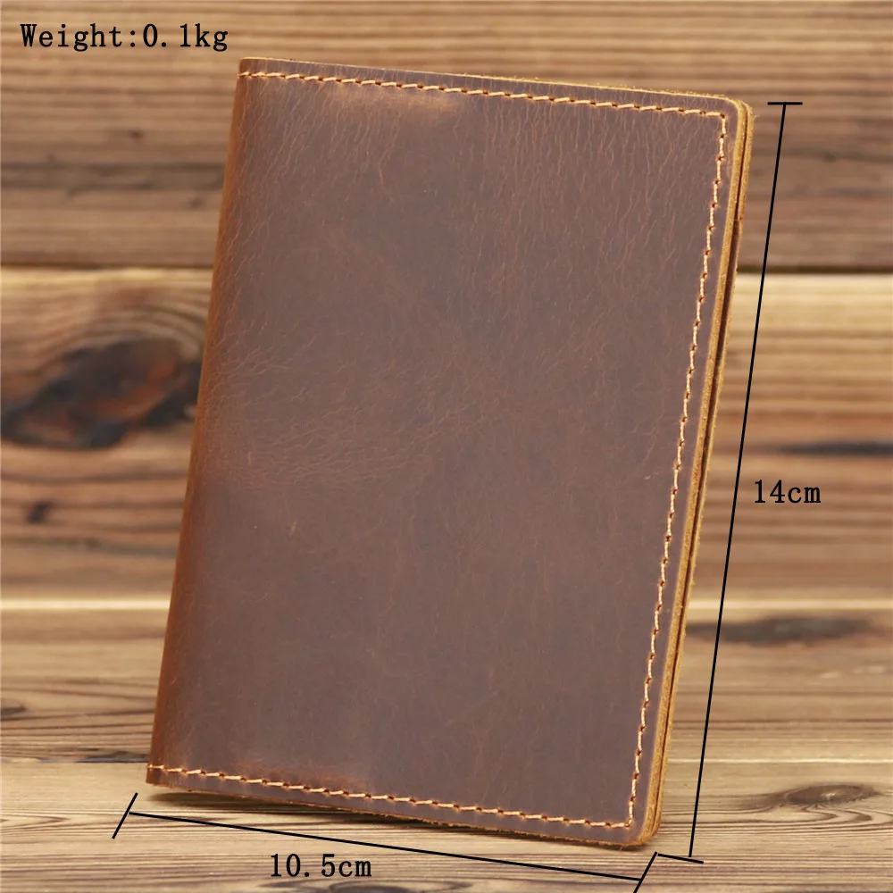 Genuine Leather Passport Holder Cover Travel ID Card Holder Retro Passport Case Travel Wallet