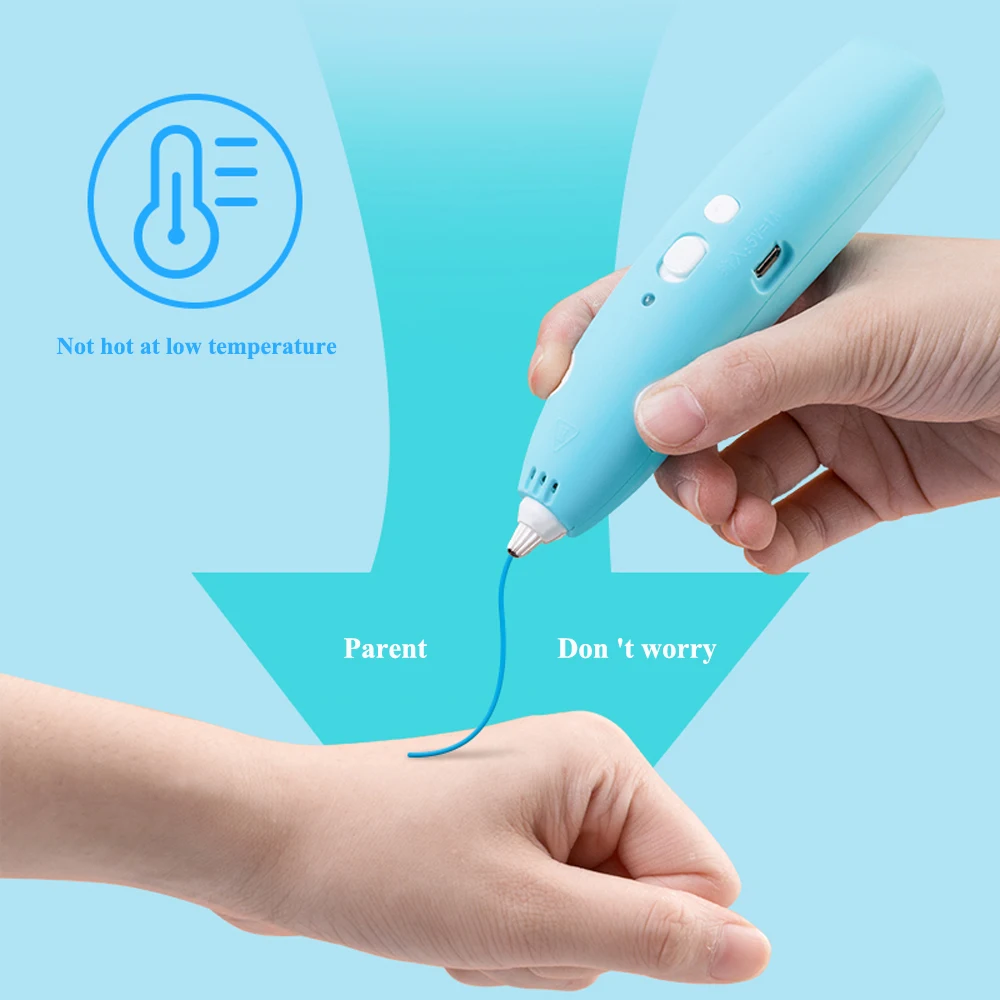 Deli 74860 3D Printing Pen 3D Drawing Pen Painting Pen Low Temperature Children Intelligent Manual DIY Drawing Pen PLC Materials