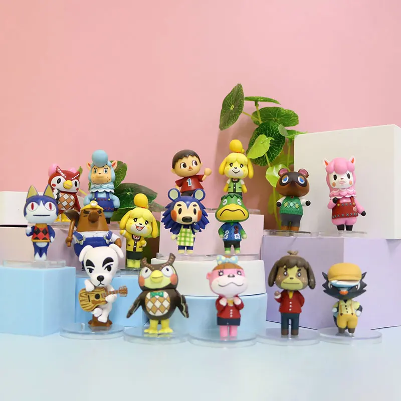 

16pcs Animal Crossing Figures Set Tom Nook Action Figure K.K Resetti Isabelle Mabel PVC Model Toys Gifts for Children Gift Dolls