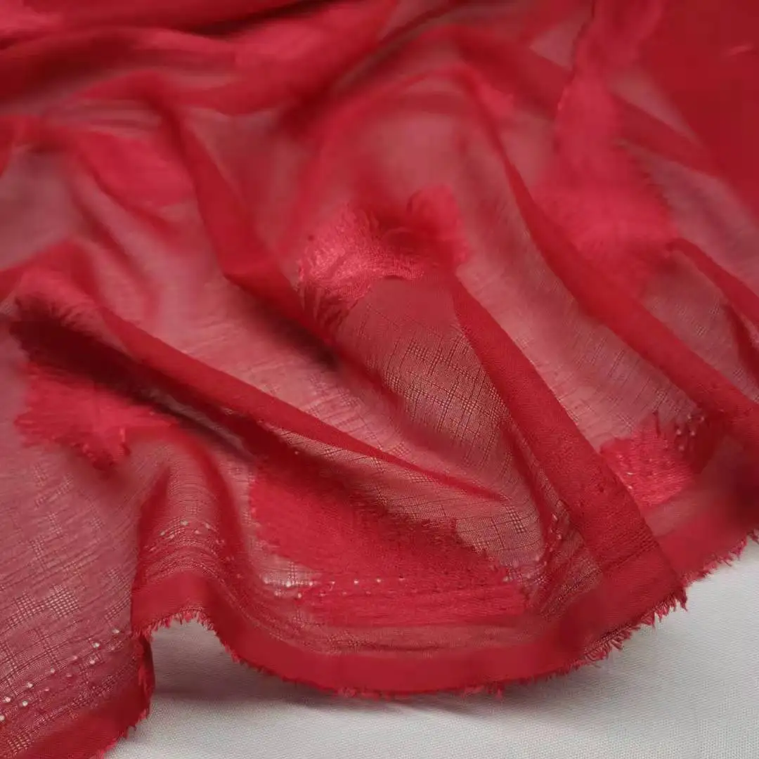 

Feather Chiffon Fabric Jacquard Summer Dress Skirt DIY Material