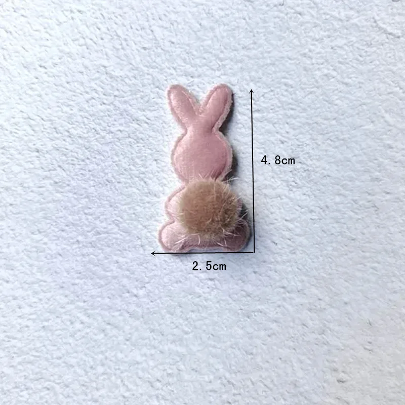 20pcs/lot Rabbits wear ball of wool patches diy Padded Applique For Children Headdress or Dress bags with accessories