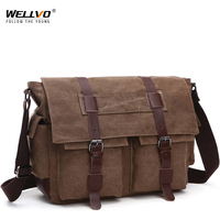Retro Men Messenger Bags Canvas Handbags Leisure Work Travel Bag Man Business Crossbody Bags Briefcase for Male Bolsas XA108ZC