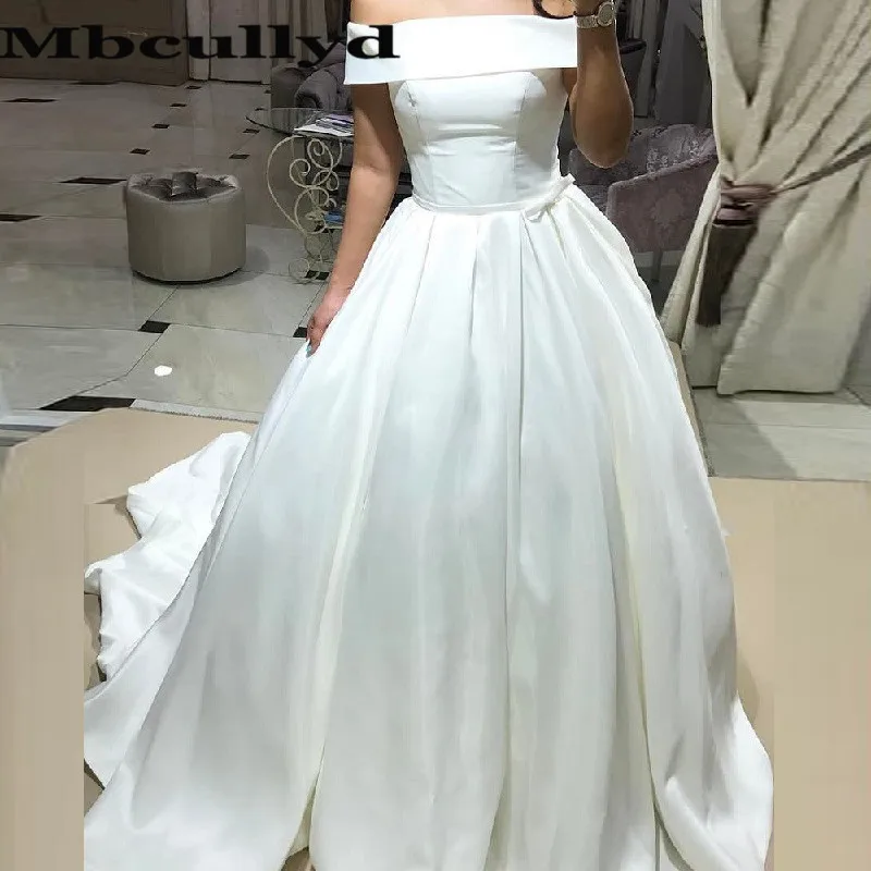 Mbcullyd Strapless Ball Gown Wedding Dresses Long 2023 Sexy Off Shoulder Long Bridal Wedding Gowns Plus Size vestidos de novia