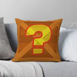 Crash Bandicoo Question Mark Crate Square Pillowcase Polyester Linen Velvet Creative Zip Decor Pillow Case Sofa Cushion Case 18