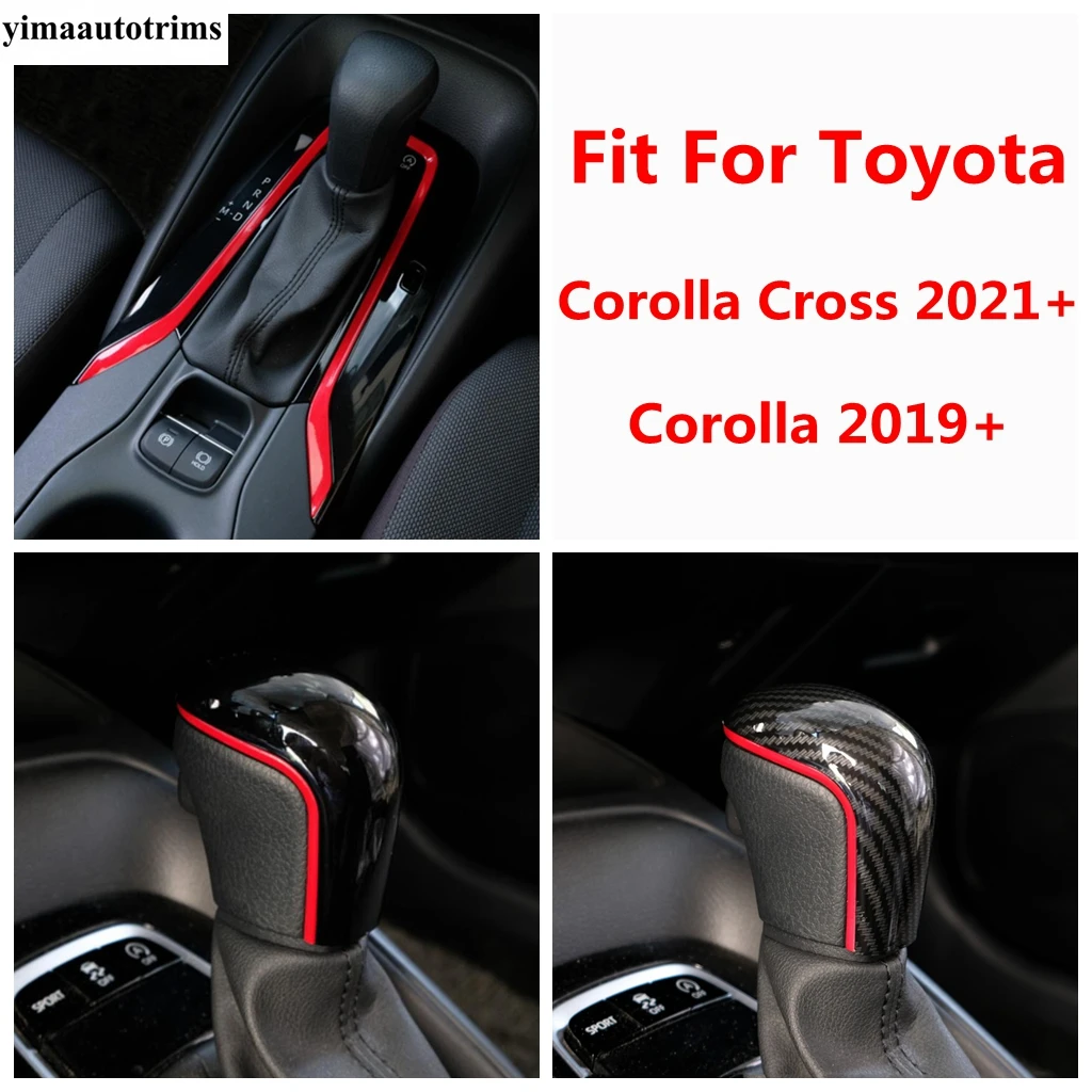 Shifter Shift Knob Head Handle Gear Panel Frame Strip Cover Trim For Toyota Corolla Cross XG10 2021 - 2024 / Corolla 2019 - 2024