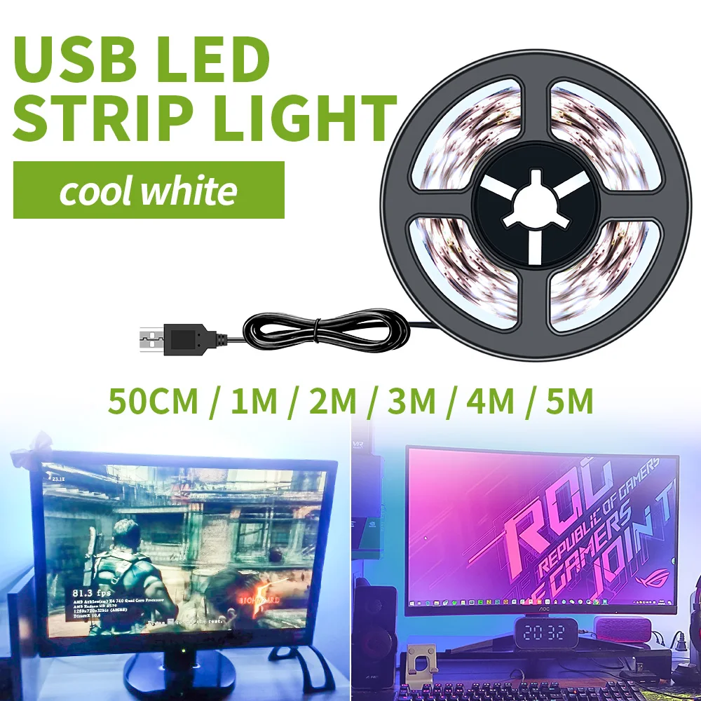 LED Strip USB DC 5V LED Light Flexible SMD 2835 LED  лента 50CM 1M 2M 3M 4M 5M Tape Home Decoration Lamp For Gabinete PC Gamer