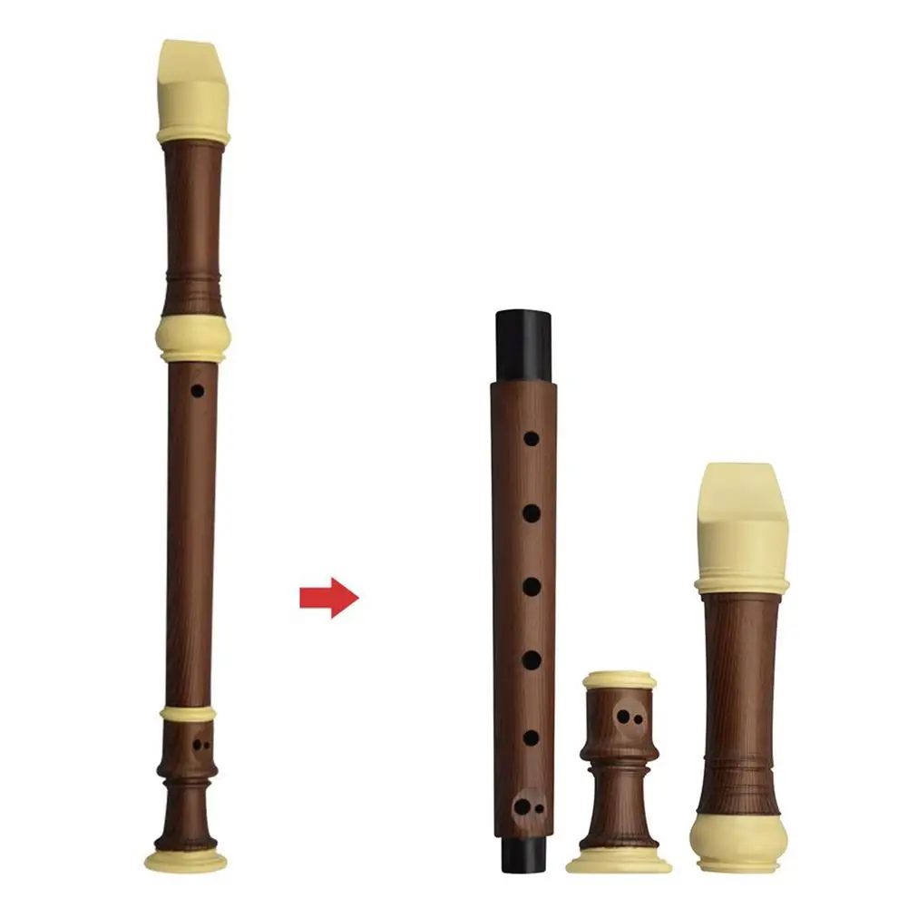 German-style 8 Holes Recorder Soprano Clarinet Chinese Vertical Dizi ABS Resin Plating Wood Grain Flute C Key Music Instrument