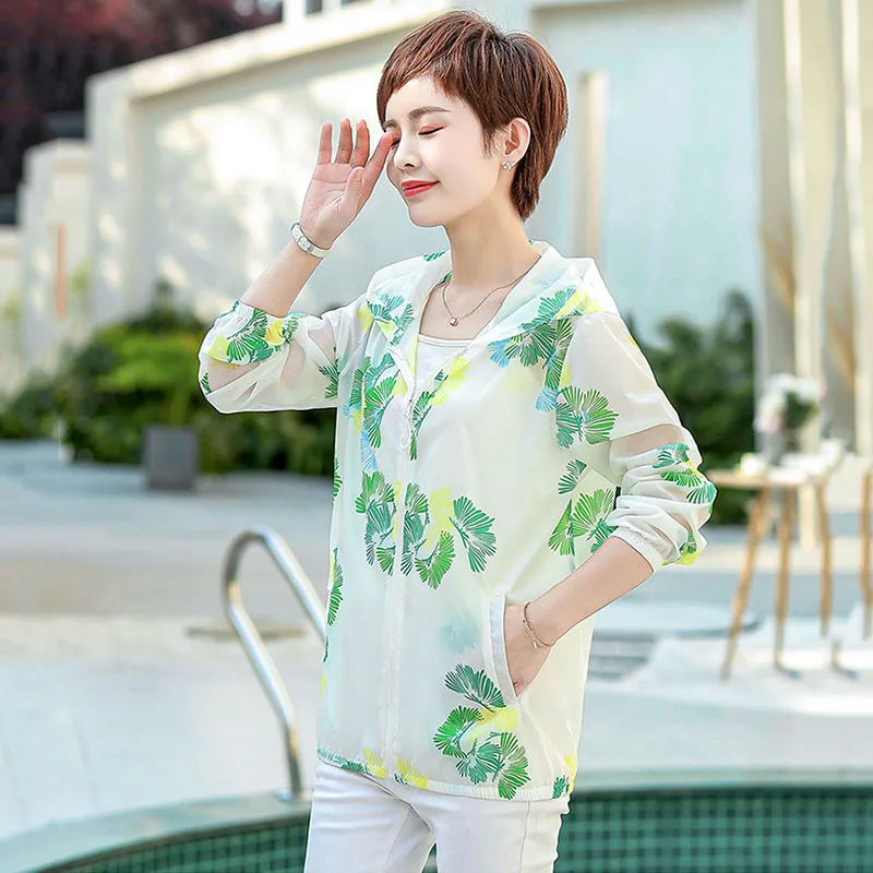 Sun Protection Clothing Women's Short Spring Autumn Thin Coat 2024 Summer New Cardigan Tops Mothers Wear Sun Protection Clothing