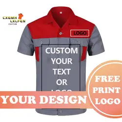 Custom Logo Workwear for Men Tops and Pants Repairman Auto Mechanics High Quality Work Clothing Two Pocket T-shirt