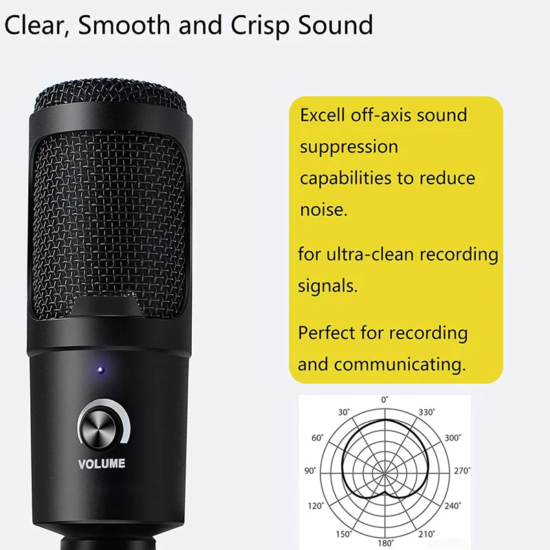 Novo estúdio condensador microfone usb com fio karaoke mic computador microfones choque montagem + espuma tampa cabo para tiktok computador notebook