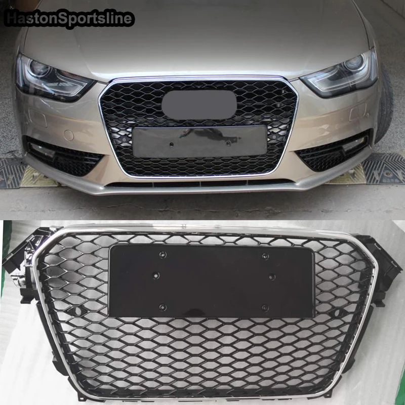 

For RS4 Style Front Sport Honeycomb Hood Grill for Audi A4 S4 Sline 2013-2015 Car Styling Accessories