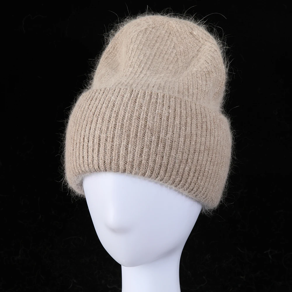Heißer Verkauf Winter Hut Echt Kaninchen Fell Winter Hüte Für Frauen Mode Warme Beanie Hüte Frauen Solide Erwachsene Abdeckung Kopf Kappe – Detail 11
