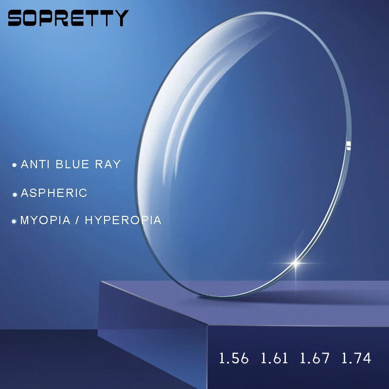 

1.56 1.61 1.67 Index Anti Blue Ray CR-39 Resin Aspheric Prescription Glasses Lenses ,Myopia Hyperopia Presbyopia Optical Lens