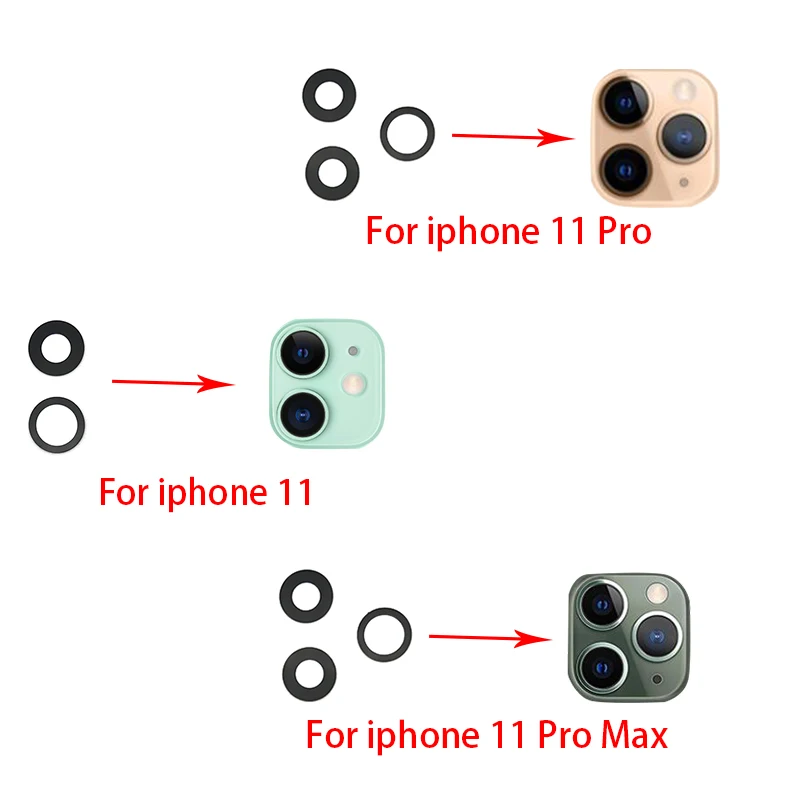 Rear Glass Camera Lens with Tape Replacement For Iphone 11 12 Pro Max Mini X XR XS 8 7 6 6S Plus