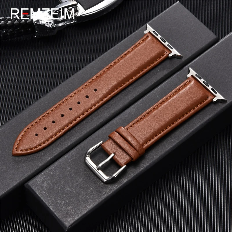 Genuine Leather Watchband for Apple Watch Ultra 8 7 6 5 4 3 SE Leather Business Strap 42 44 45 49mm for iwatch Band 38 40 41mm