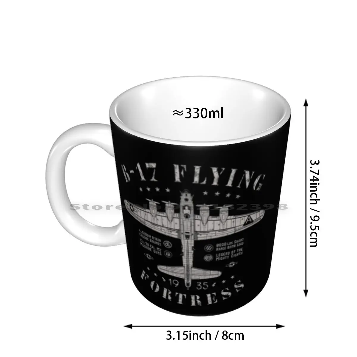 B-17 Flying Fortress Ceramic Mugs Coffee Cups Milk Tea Mug B 17 B17 Bomber Bombers Blueprint Usaaf Usaac Usaf United States Air