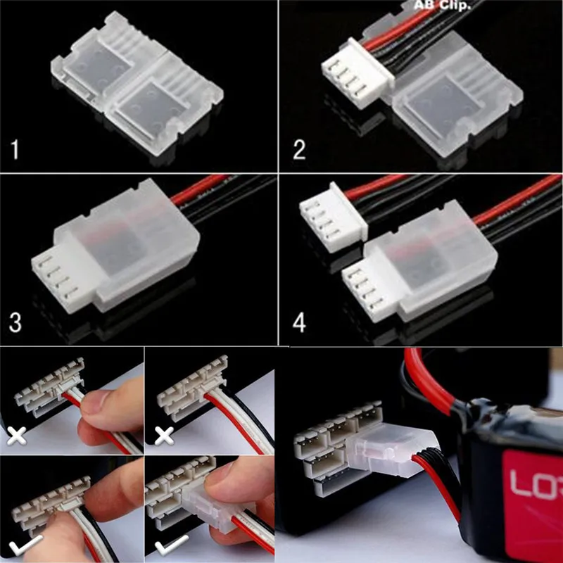 I Max Imax B6 Wire Lipo Battery Balancing Connectors 1S/2S/3S/4S/5S/6S Balance Cable Cover The Lock Jst Male Female Accessories