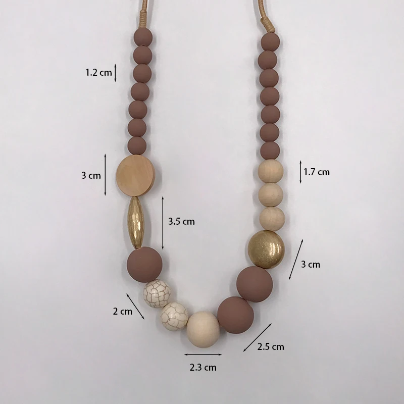 Suekees Goth Fashion Jewelry Sweater Chain Long Necklace Vintage Charms Resin&Wood&CCB Beads Necklace for Women Accessories