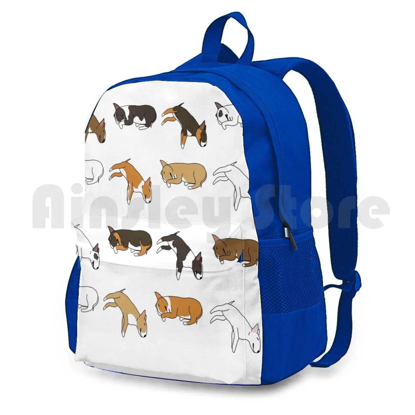 Lazy Bull Terrier-White Outdoor Hiking Backpack Riding Climbing Sports Bag Dogs Hond Bull Bullies English Bull Terrier Terrier