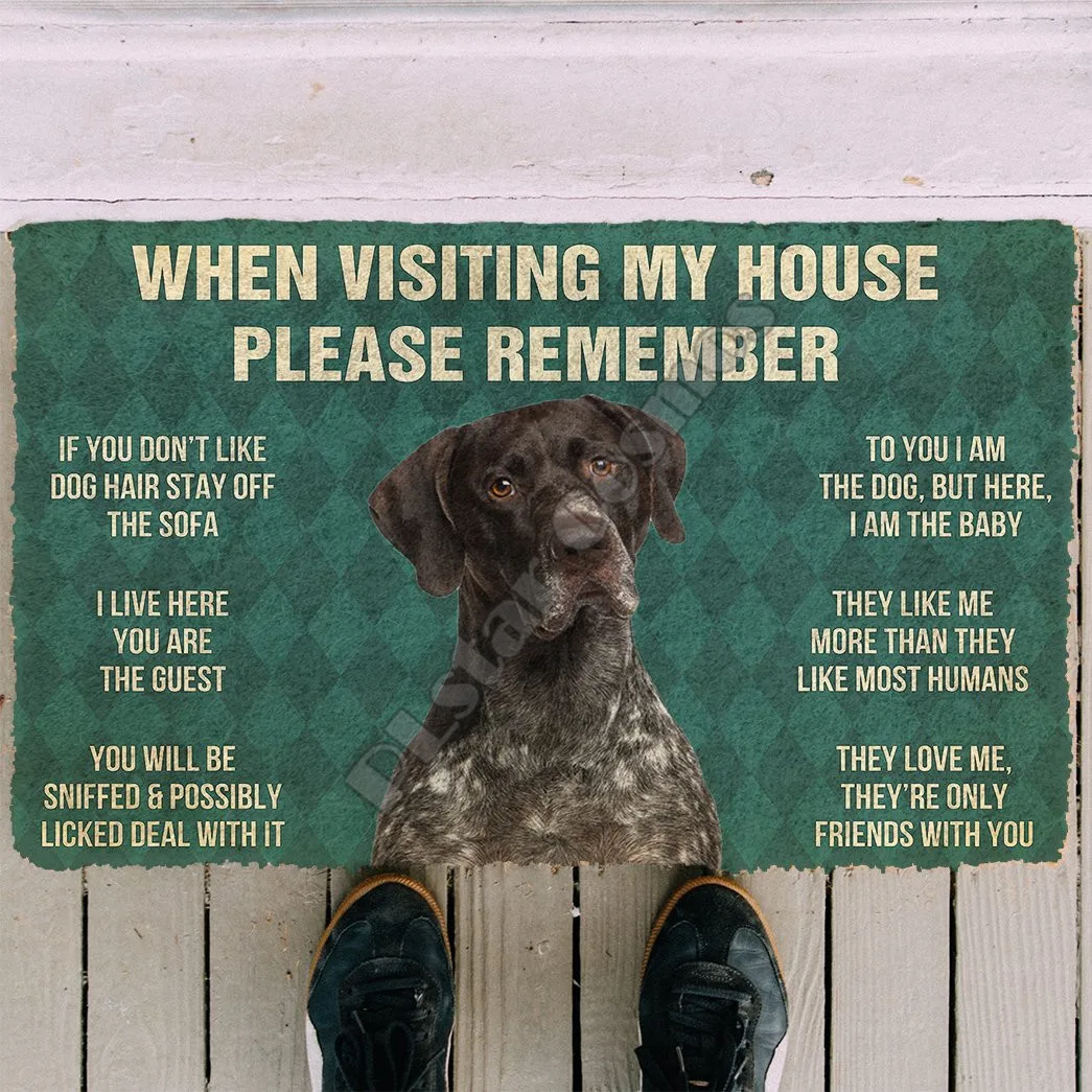 3D Please Remember Shorthaired Pointers Dog's House Doormat Indoor Doormat Non Slip Door Floor Mats Decor Porch Doormat