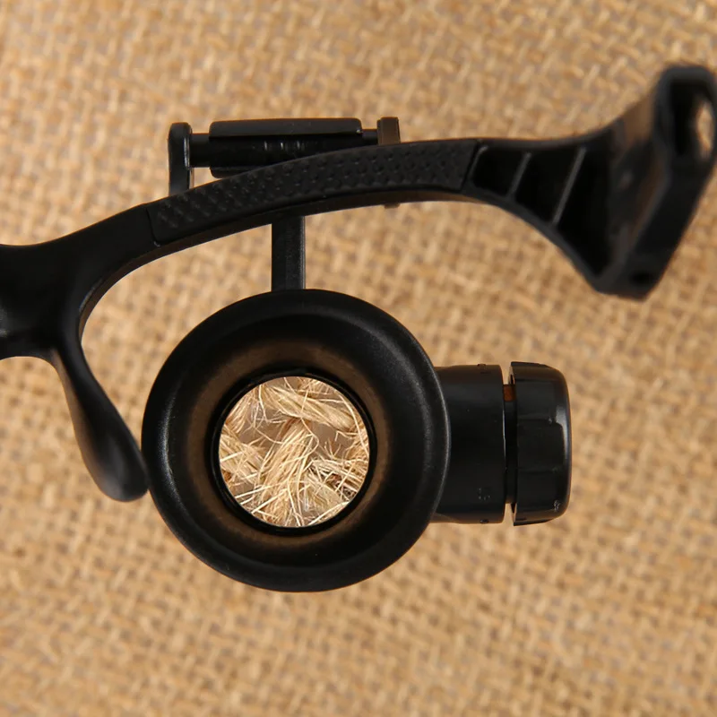 Black Watch Magnifier High Zoom Headband Eyewear Magnifying Glasses 2 LED Illuminated Magnifier Watch Repair Glasses