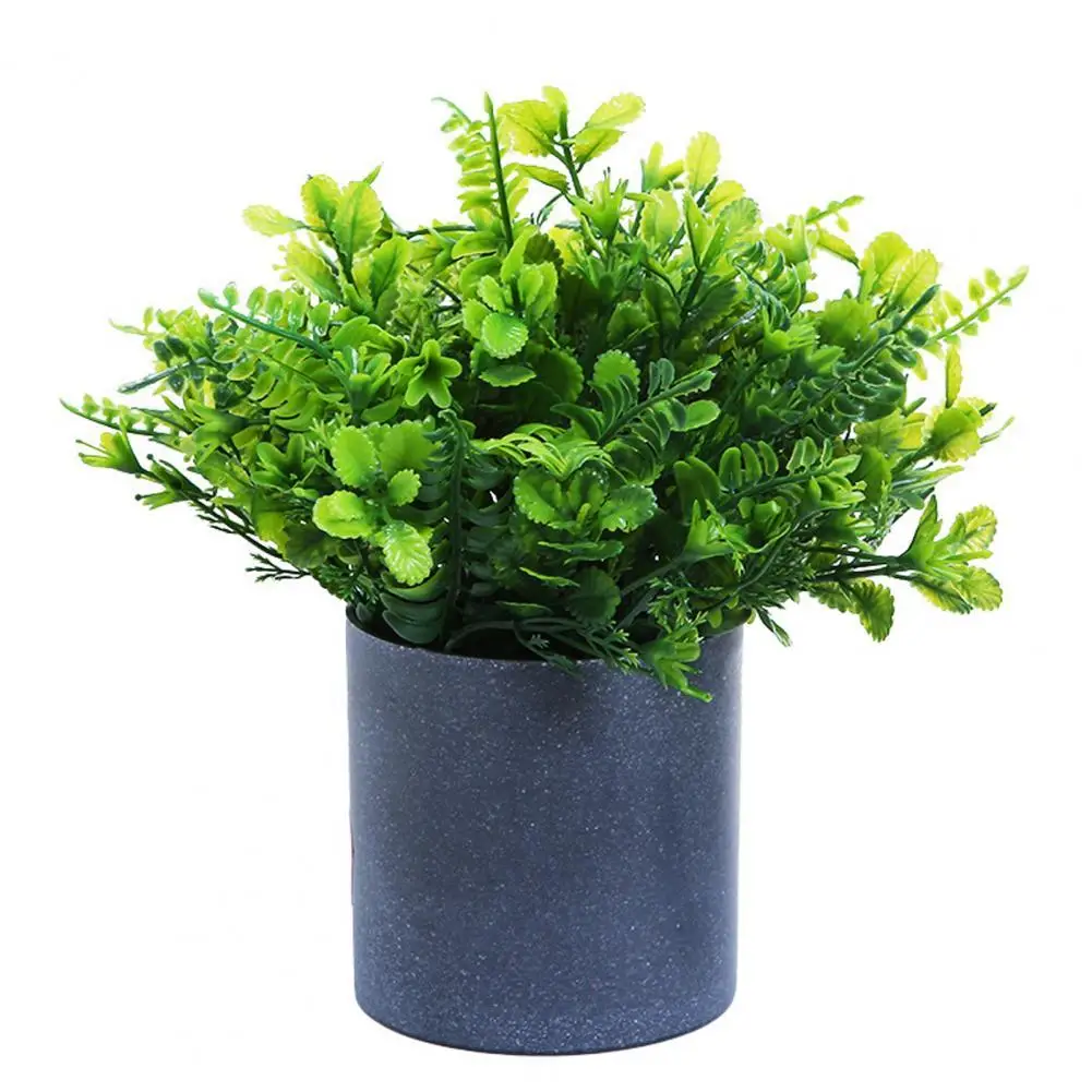 Simulation Plant Pot Easy to Manage No Withering Green Ornament No Watering Fake Plant Pot for Home