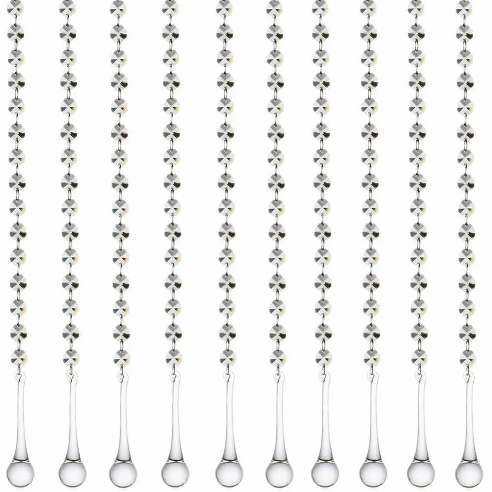 

Camal 10PCS 1ft 12inch Chandelier 80mm Raindrop Crystal Prisms Pendant Octagonal Bead Strands Curtain Party Lamp Lighting Parts