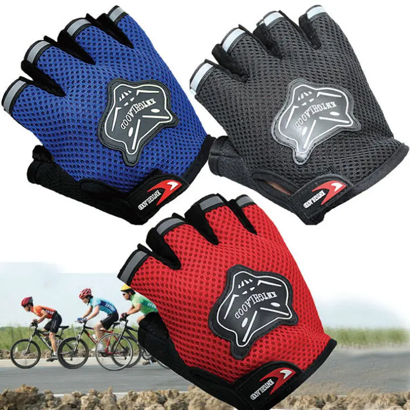 Kids Adult Half Finger Mesh Cycling Gloves Climbing Outdoor Sport Bicycle Bike Children Men Women Anti SlipBreathable Glove