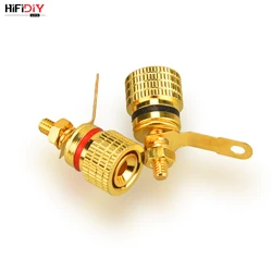 HIFIDIY 4PCS/Set speaker junction Box DIY terminal connector binding post HIFI amplifier Pure cupper Gold-plated Banana socket