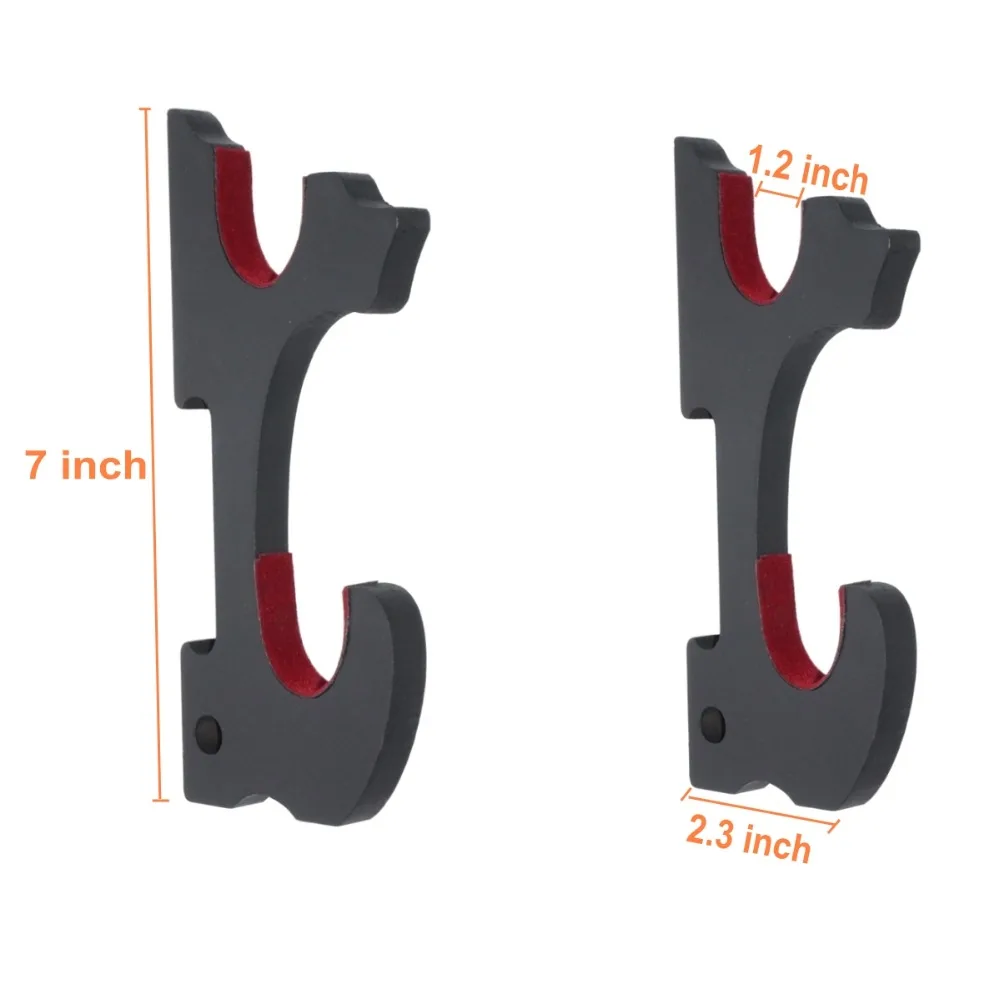 2/ชุดดาบ Hook Wall Mount Samurai ดาบแขวนผู้ถือปรับสำหรับ Katana Wakizashi Tanto Genji 2-ชั้นกำมะหยี่เบาะ