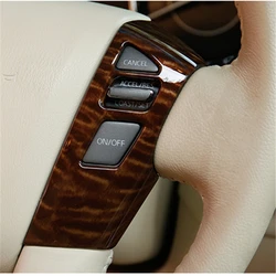 Wooden Color Steering Wheel Switch Trim Penal For Nissan Patrol Y62 Armada 2013 2014 2015 2016 2017 2018 2019 2020 Accessories