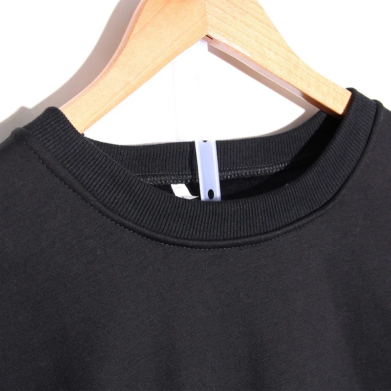 Autumn Fashion Black Loose Sweatshirts female personality Hot diamonds Horse face Pattern Casual Round neck women tops pullovers