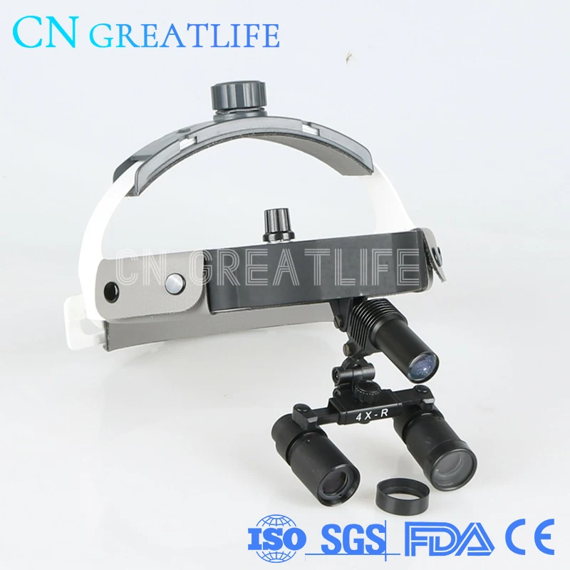 GreatLife Dental Dental Magnifying Loupes 4X Led Headlamp Surgical Glasses Loupes 4x Dental Led Loupes Light