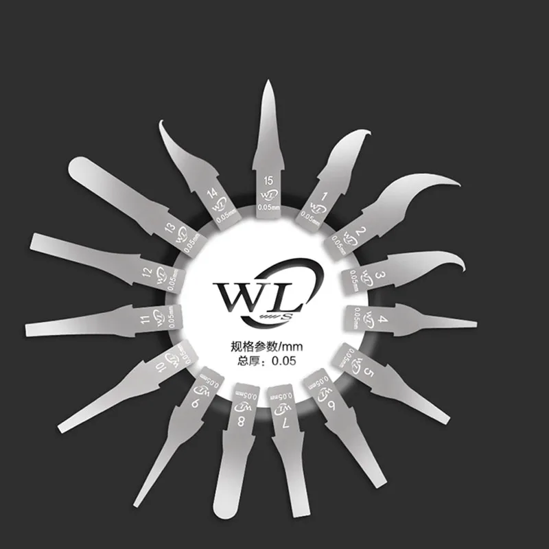 WL Remove Glue Blade 15 in 1 Rubber For Phone Motherboard CPU Power Nand IC Glue Removal Tool Stratified Scraping IC Side Glue