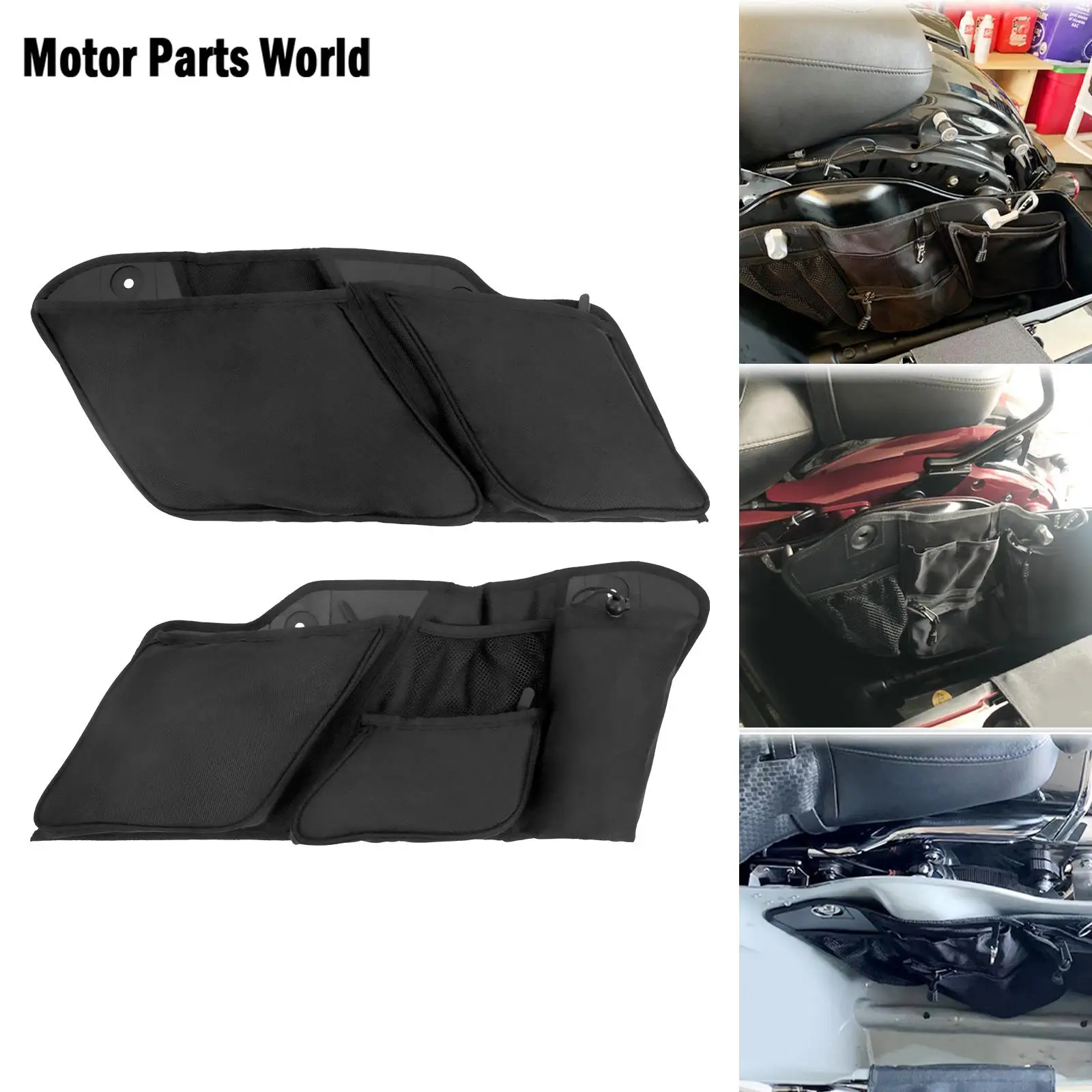 2xMotorcycle Hard Saddlebag Inner Wall Organizer Storage Bag For Harley Touring Road King Road Glide Electra Glide FLHX 2014-21