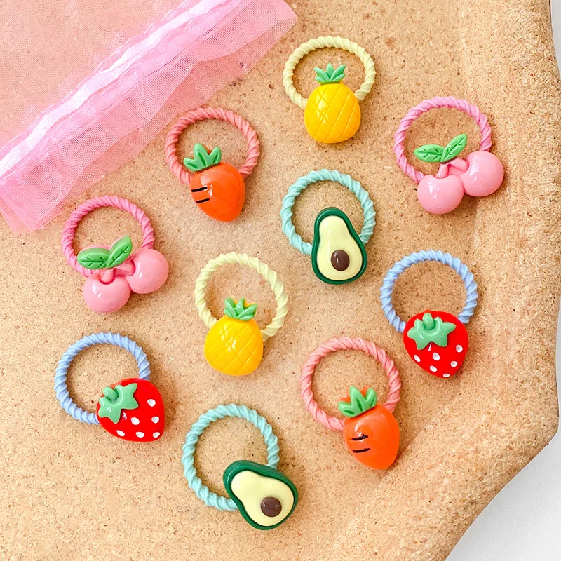 On Sale 10 PCS/Lot Cartoon Animals Hair Ties For Girls Colorful Rope Gum Rubber Band Elasic Hair Bands  Accessories