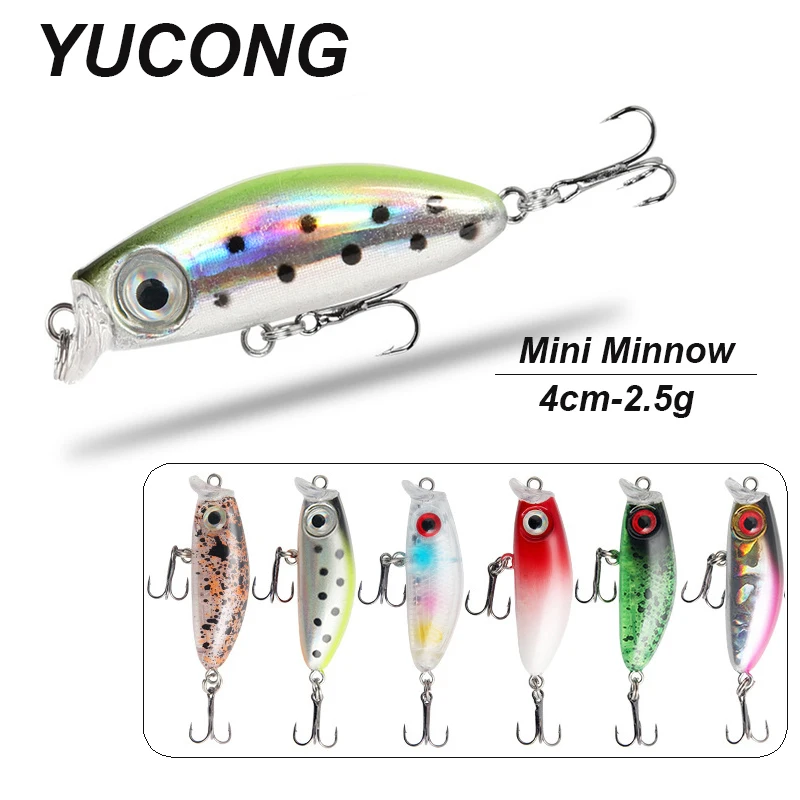 YUCONG-Mini señuelo de pesca, 1 piezas, 4cm-2,5g, para buceo, Swimbait duro profesional