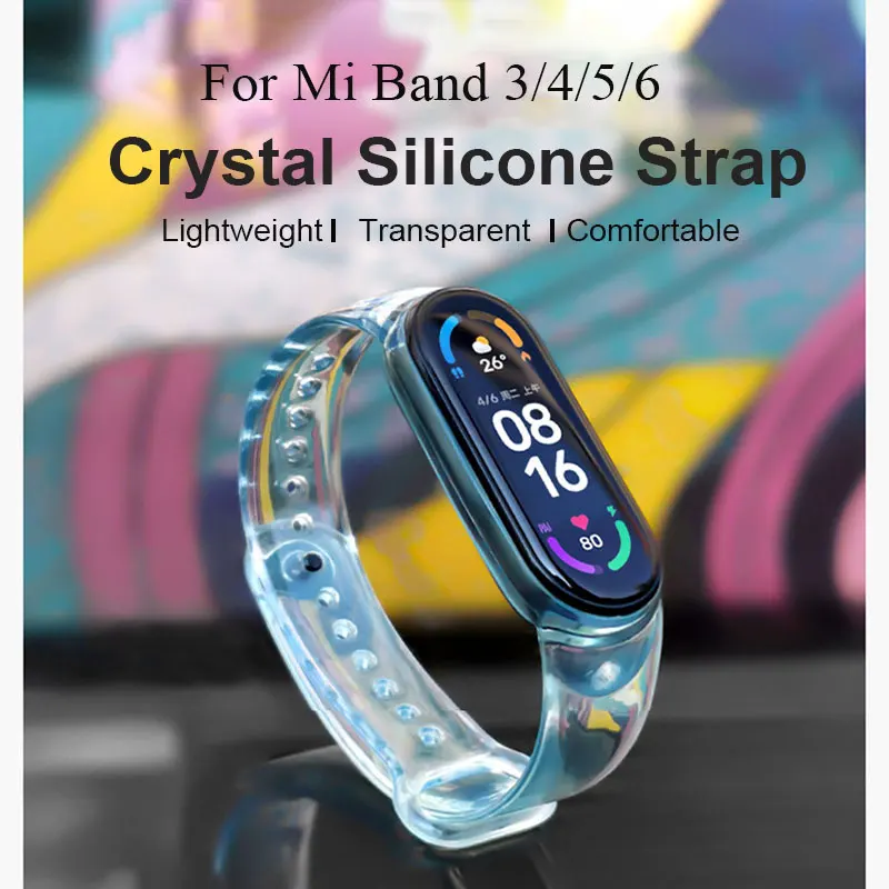 Discolored สำหรับ Xiaomi Mi 3 4 5 6สายสำหรับสายรัดข้อมือซิลิโคน Miband 4/3สายรัดข้อมือสมาร์ทอุปกรณ์เสริม