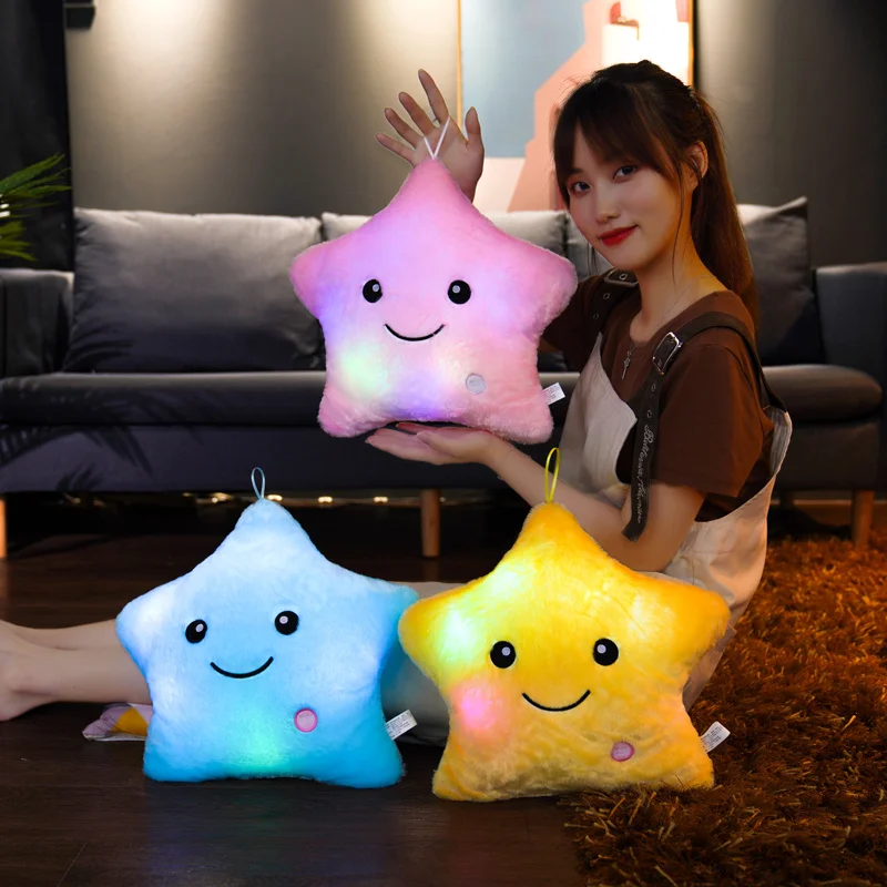 Almohada de Estrella luminosa de 40CM para niños, almohada de felpa con luz Led, gran oferta de juguetes de estrellas de colores, regalos de