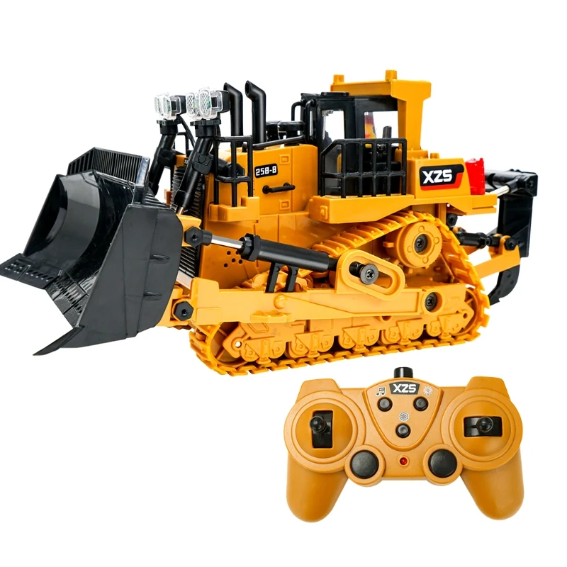 1/24 2.4GHz 9CH 3.7V 800mAh Racing Remote Control Tractor Toy Bulldozer Gift for Kids High Speed RC Engineering Tractor