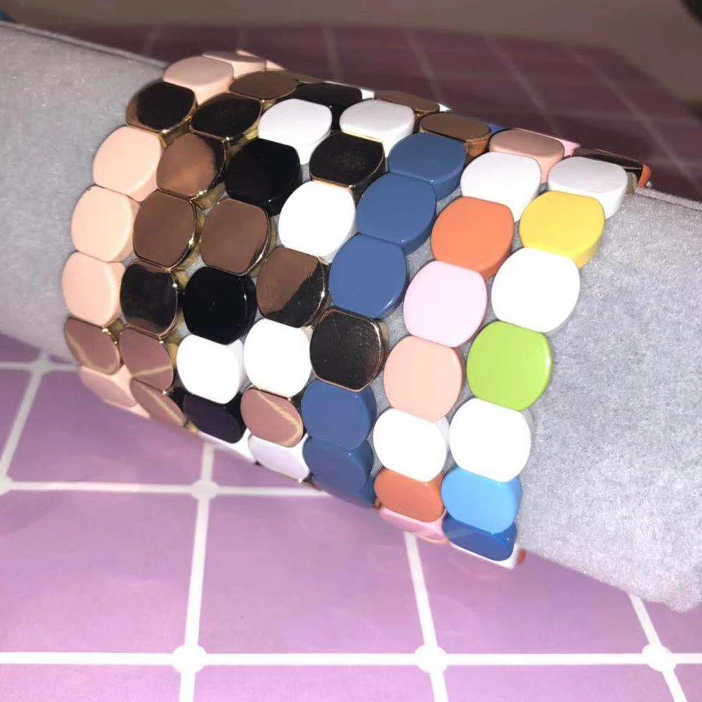 ZMZY Bohemian Geometric Women\'s Beaded Enamel Stretch Bracelet Femme Boho Pulseira Bransoletki Damskie Bracelet Jewelry Gift