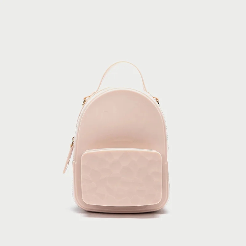 2022 New Fashion Retro Women Bag Solid Silicone Jelly Small Backpack Female Casual Simple Messenger Bag DB053