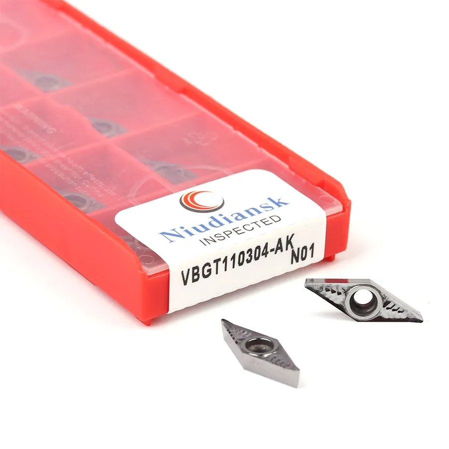 Inserts de découpe internes en carbure cémenté, en aluminium pour tour CNC VBGT110302 AK H01 VBGT110308 AK H01
