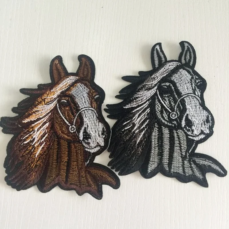 Badge Horse Patches for Clothes, Iron-on Sew-on Embroidery Patch, Motif Applique, DIY Garment Sticker, Wedding Party, 1 Pc