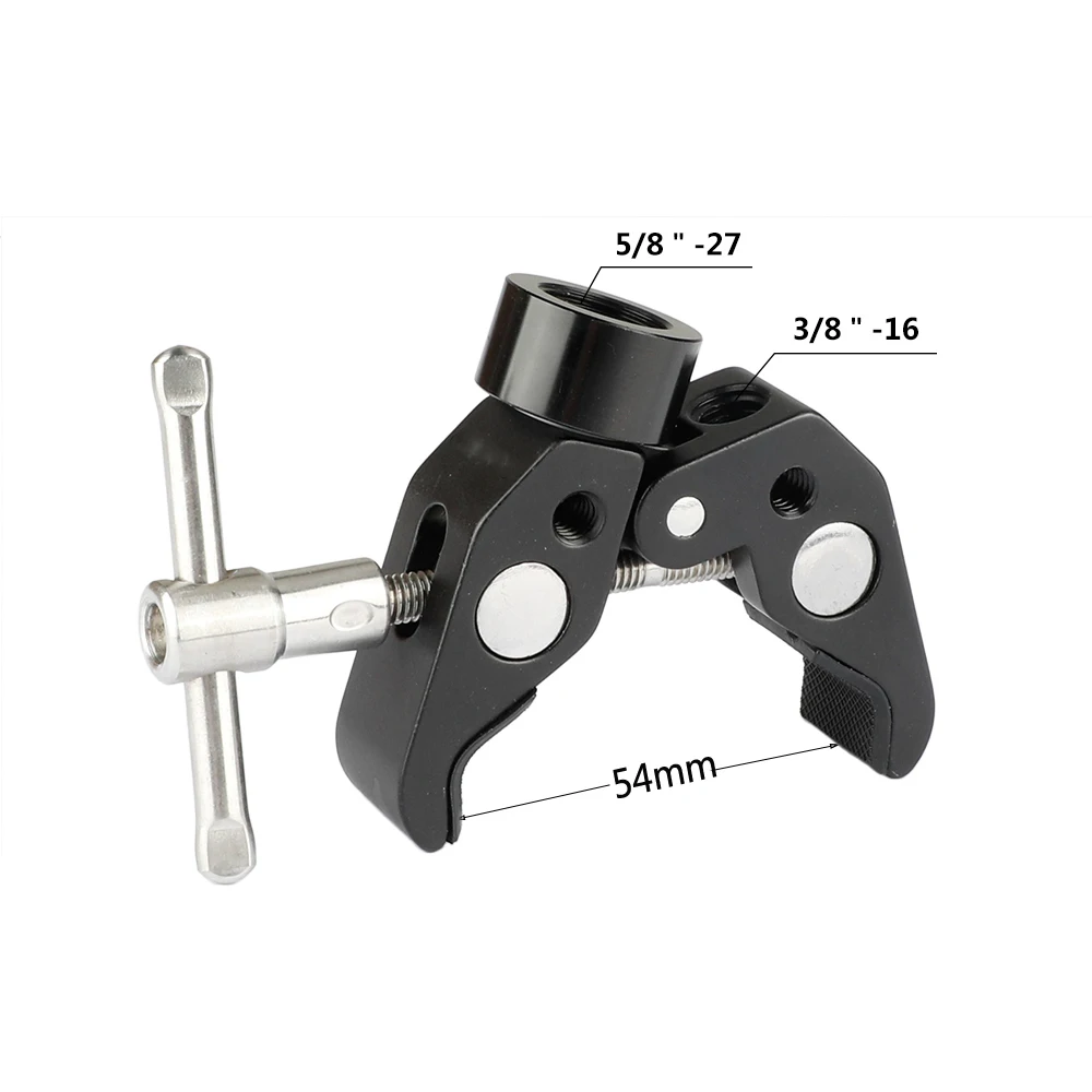 HDRIG 다목적 슈퍼 크랩 클램프, 나사 엄지 나사 어댑터, 파이프 클립 로드 클램프, 카메라, 조명, 우산용, 1/4 인치 및 3/8 인치